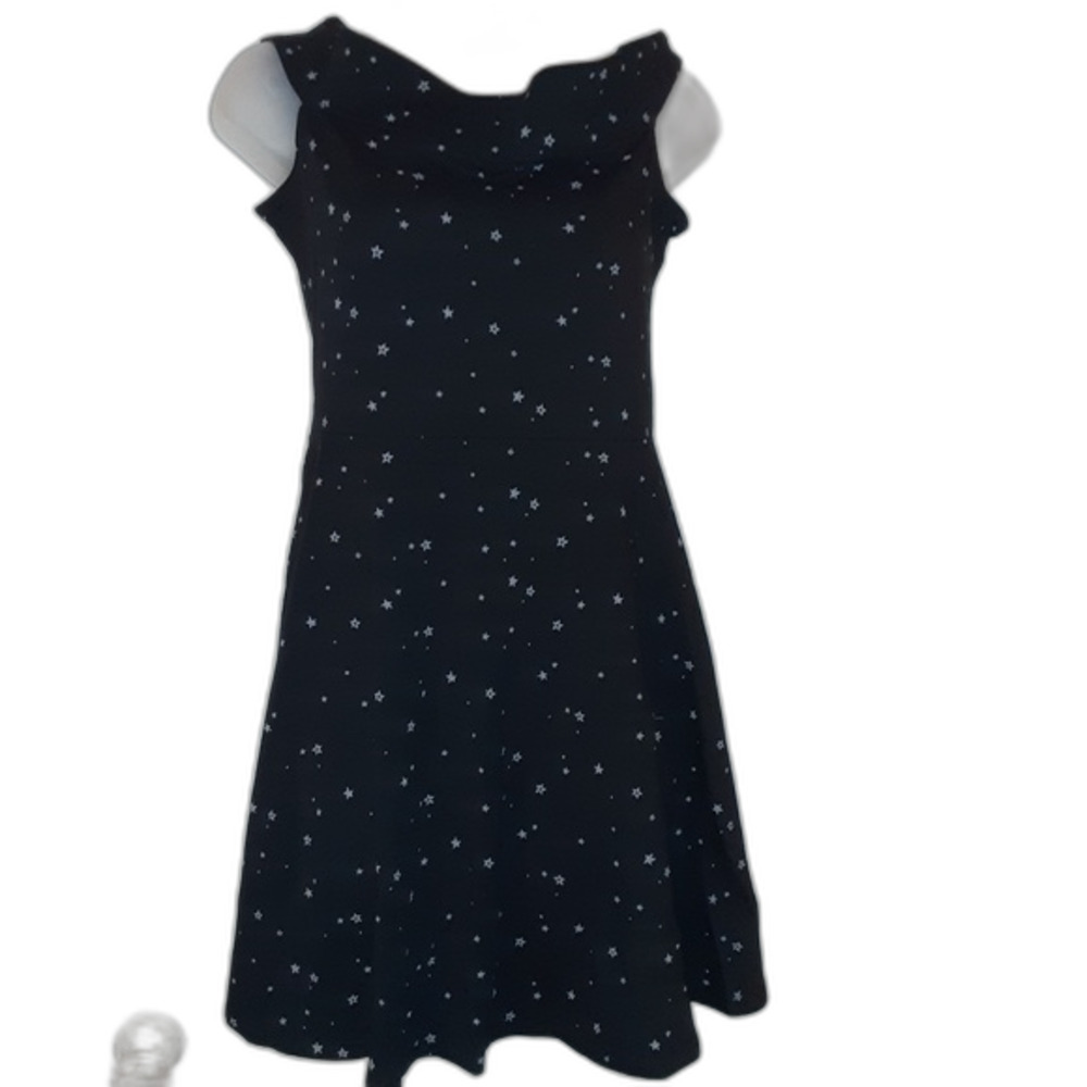 Hollister Black w/Gray Stars Medium Skater Dress
